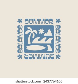 Vintage surf design template for surf club, surf shop, surf merch.