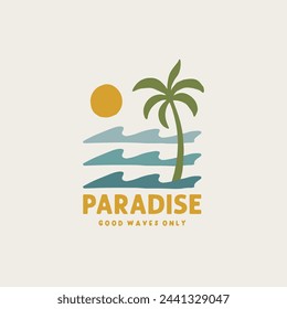 Vintage surf design template for surf club, surf shop, surf merch.