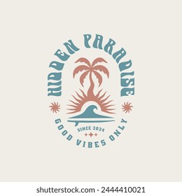 Vintage surf design template for surf club, surf shop, surf merch.