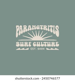 Vintage surf design template for surf club, surf shop, surf merch.