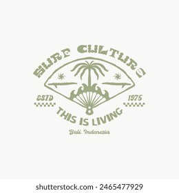 Vintage surf design template for surf club surf shop surf merch