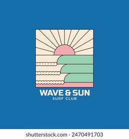 Plantilla de diseño de surf de Antiguas para club de surf, tienda de surf, surf merch.