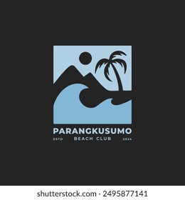 Vintage surf design template for surf club, surf shop, surf merch.