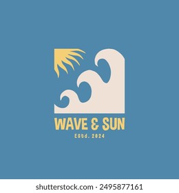 Vintage surf design template for surf club, surf shop, surf merch.