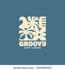 Vintage surf design template for surf club, surf shop, surf merch.