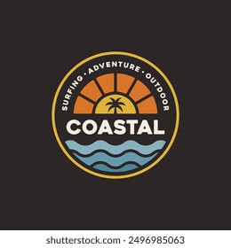 Vintage surf design template for surf club, surf shop, surf merch.