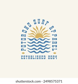 Vintage surf design template for surf club, surf shop, surf merch.