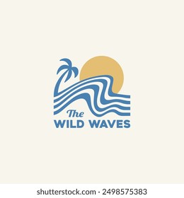 Vintage surf design template for surf club, surf shop, surf merch.