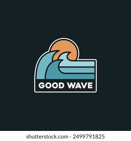 Vintage surf design template for surf club, surf shop, surf merch.