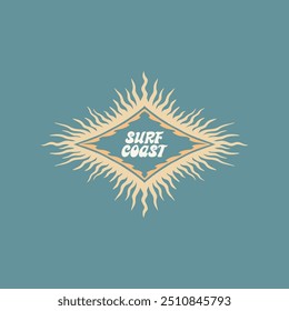 Vintage surf design template for surf club, surf shop, surf merch.