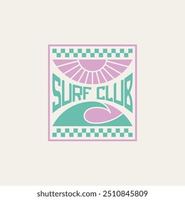 Vintage Surf Design Vorlage für Surf Club, Surf Shop, Surf Merch.