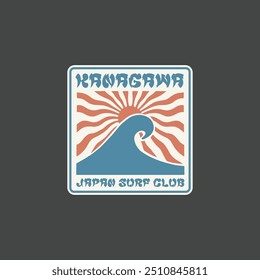 Vintage surf design template for surf club, surf shop, surf merch.