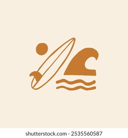 Vintage surf design template for surf club, surf shop, surf merch.