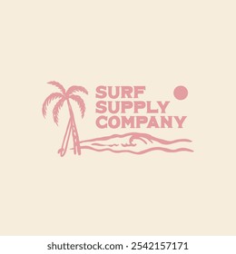 Vintage surf design template for surf club, surf shop, surf merch.