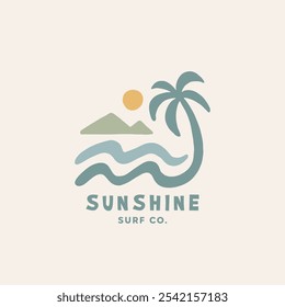 Vintage surf design template for surf club, surf shop, surf merch.