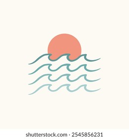 Vintage surf design template for surf club, surf shop, surf merch.