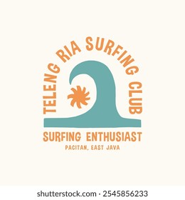 Vintage surf design template for surf club, surf shop, surf merch.