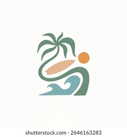 Vintage surf design template for surf club, surf shop, surf merch.	