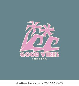 Vintage surf design template for surf club, surf shop, surf merch.	