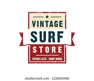 vintage surf emblem logo