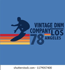 vintage surf graphic illustration vector