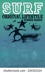 vintage surf grunge poster