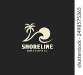 Vintage surf logo design template for surf club, surf shop, surf merch.