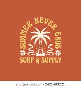 Vintage surf logo design template for surf club, surf shop, surf merch.