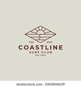 Plantilla de diseño de logotipo de surf de Antiguas para club de surf, tienda de surf, surf merch.