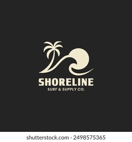 Vintage surf logo design template for surf club, surf shop, surf merch.