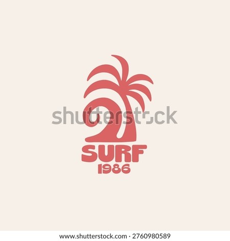Vintage surf logo design template for surf club, surf shop, surf merch.