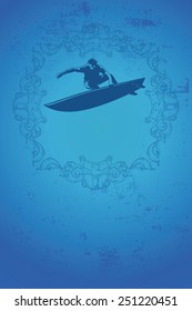 vintage surf poster with grunge style
