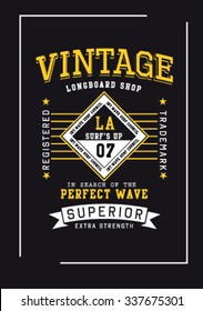 vintage surf print with type