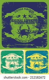 vintage surf shields with crabs