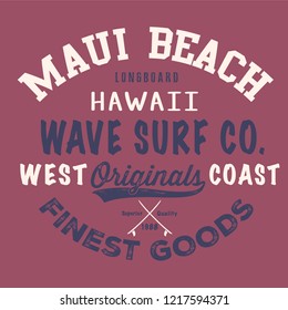 vintage surf varsity style text print