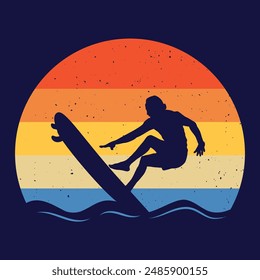 Vintage Surfer Retro Surfing Beach Surf Graphic for Printing t shirt