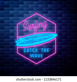 Vintage surfing emblem