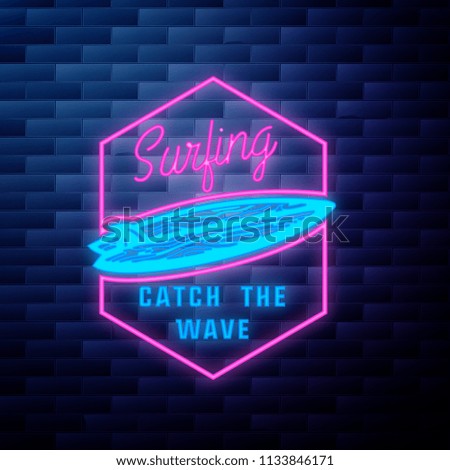 Vintage surfing emblem