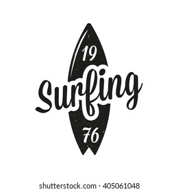 Vintage surfing emblem. Surf logo