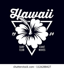 Vintage Surfing Emblem for web design or print. Surfer logo template. Surf Badge. Summer fun. Surfboard elements. Outdoors activity - boarding on waves.