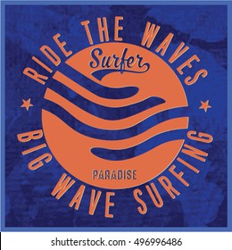 Vintage Surfing Graphics and Emblems.