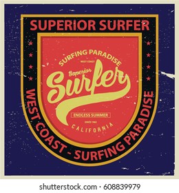 Vintage Surfing Graphics and Emblems.
