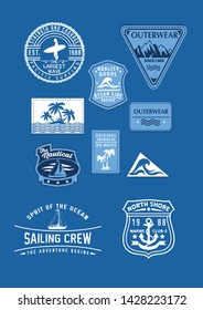 Vintage Surfing Graphics and Emblems. t-shirt graphics, vectors