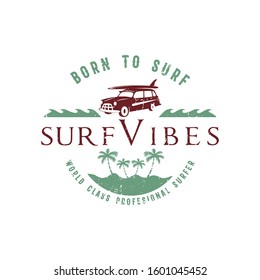 Vintage Surfing Graphics and retro logo vector illustration