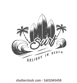 Vintage Surfing Graphics and retro logo vector illustration