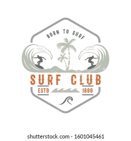 Vintage Surfing Graphics and retro logo vector illustration