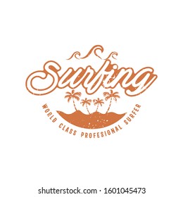 Vintage Surfing Graphics and retro logo vector illustration