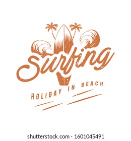 Vintage Surfing Graphics and retro logo vector illustration