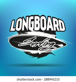 Vintage surfing labes, badge with design elements