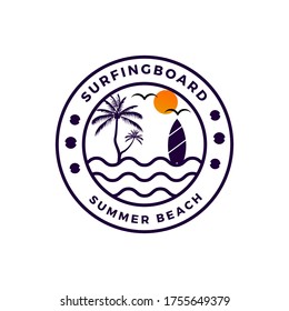 Vintage Surfing Logo design vector template